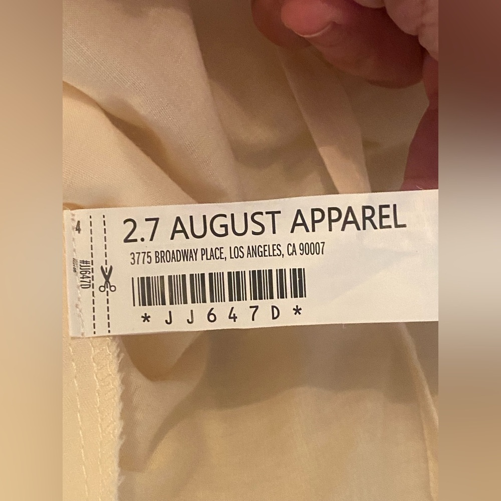 English Factory Cotton Tiered Midi Dress Ruffle V-Neck Cream SKU353 - Picture 11 of 12